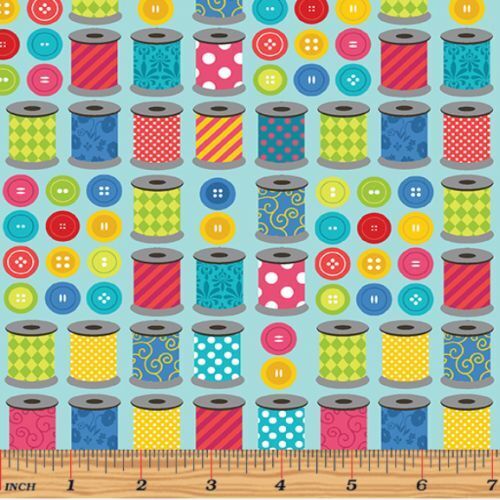 Fabric Remnant- Sew Excited Spools of Fun Cotton 72cm