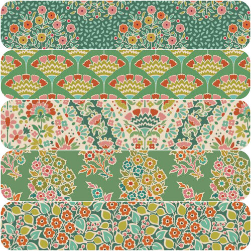 Tilda Pie In The Sky 1/2 Metre Pine Green Fabric Bundle