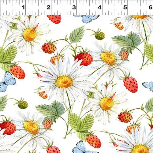 Hedgehog Hollow Daisies Berries White 6HH-1