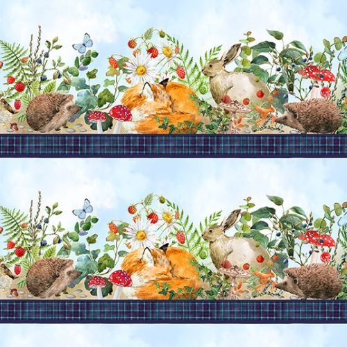 Hedgehog Hollow Animals 24" Border Stripe 2HH-1