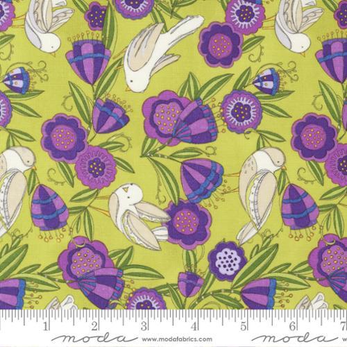 Moda Pansy's Posies Birdies Floral Leaf 48722 17