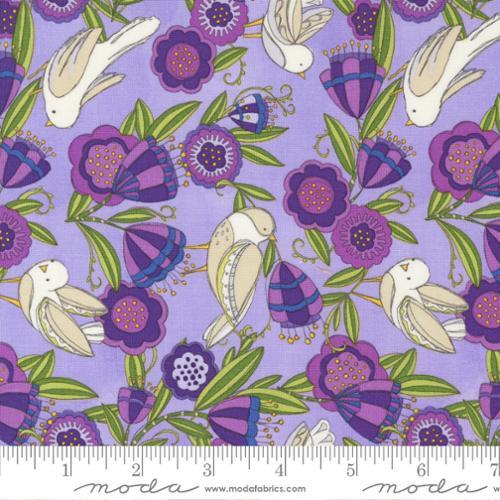 Moda Pansy's Posies Birdies Floral Lavender 48722 13