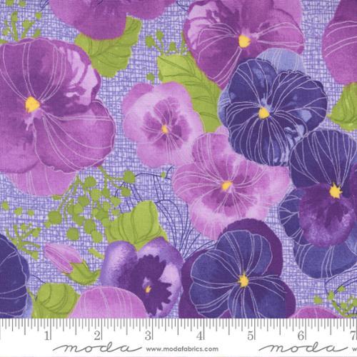 Moda Pansy's Posies Main Floral Lavender 48720 13