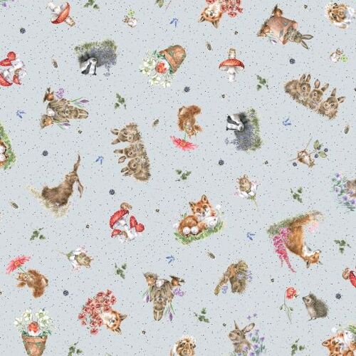 Bramble Patch Tossed Animals Blue 10103-B