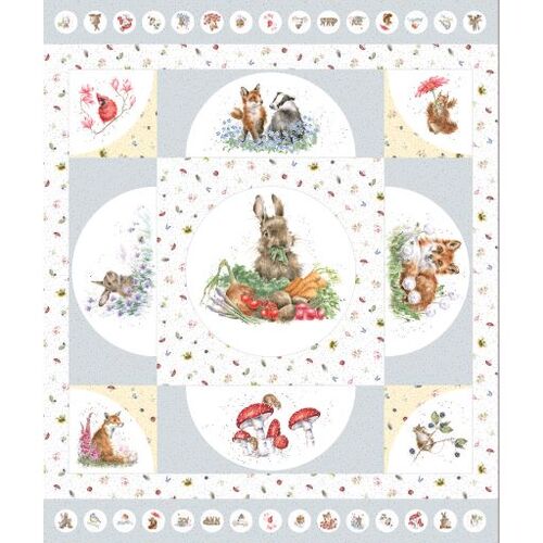 Bramble Patch Rabbit 36" Quilt Panel 10100-BS