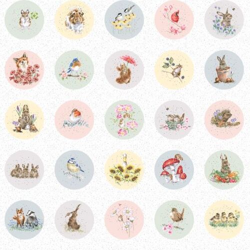 Bramble Patch Running Circles Animals Minky 10119-Z PER METRE