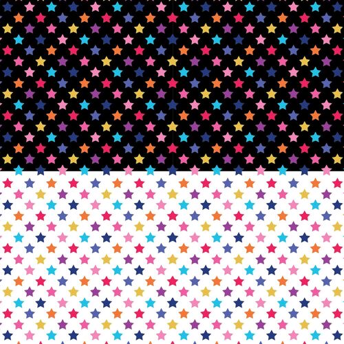 Fabric Remnant -Carnival Rainbow Stars Multi 65cm