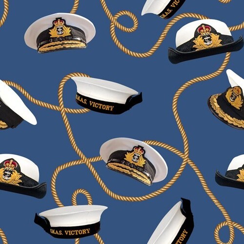 Fabric Remnant -	Navy Australia Officer Hats 33cm