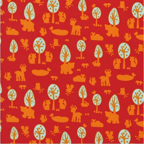Woodland Park Animals Forest Orange Per Metre