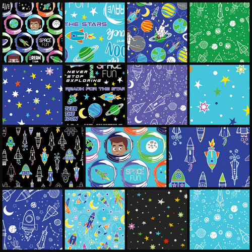 Lift Off Glow in the Dark Novelty Fabric Bundle