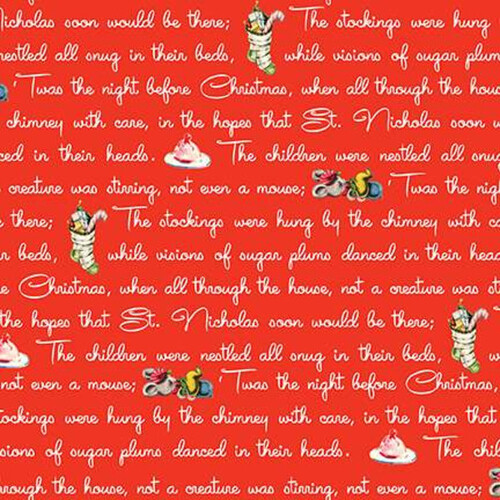 Riley Blake Christmas Joys Text Red C12255