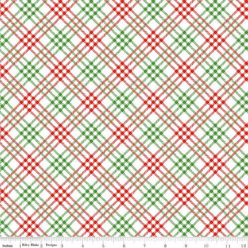 Riley Blake Christmas Joys Plaid White C12253