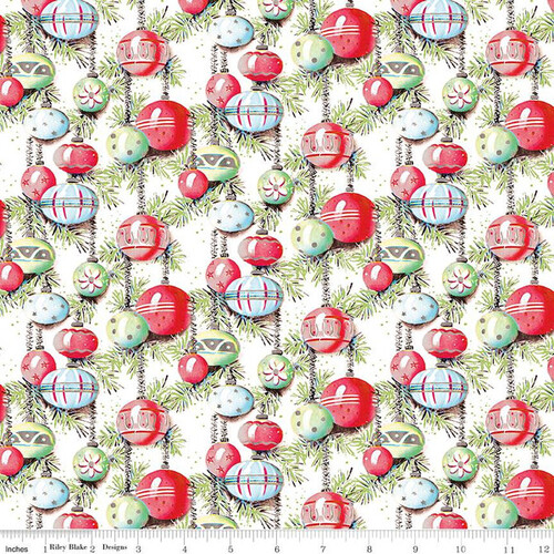Riley Blake Christmas Joys Ornaments White C12251