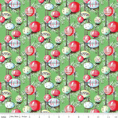 Riley Blake Christmas Joys Ornaments Green C12251