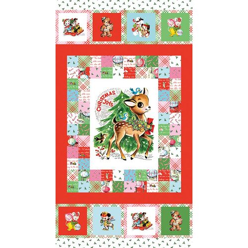 Riley Blake Christmas Joys Deer 24" Panel 12256