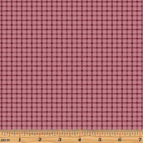 Fabric Remnant - Zelie Ann Plaid Burgundy 90cm