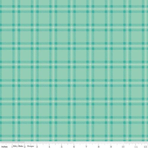 Riley Blake Glamp Camp Plaid Check Teal C12353