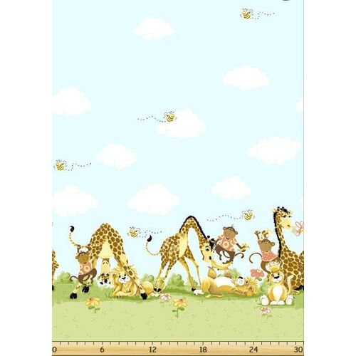 Fabric Remnant -Susybee Buddies Girrafe Monkey Lion 84cm