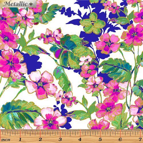 Fabric Remnant -Watercolour Wishes Floral Dance 74cm