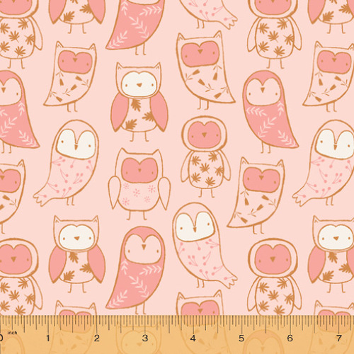 Cubby Bear Flannel Hoot Owls Pink 52705-4
