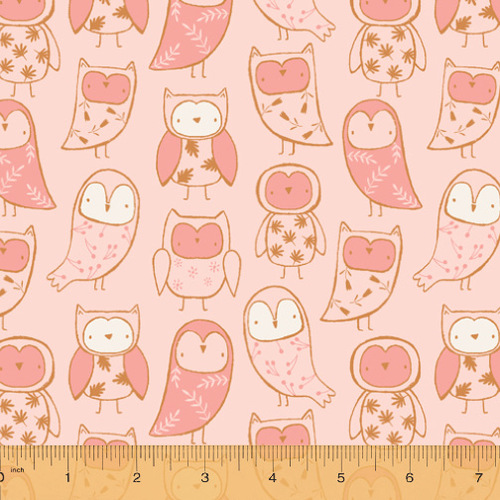 Cubby Bear Flannel Hoot Owls Pink 52705-4
