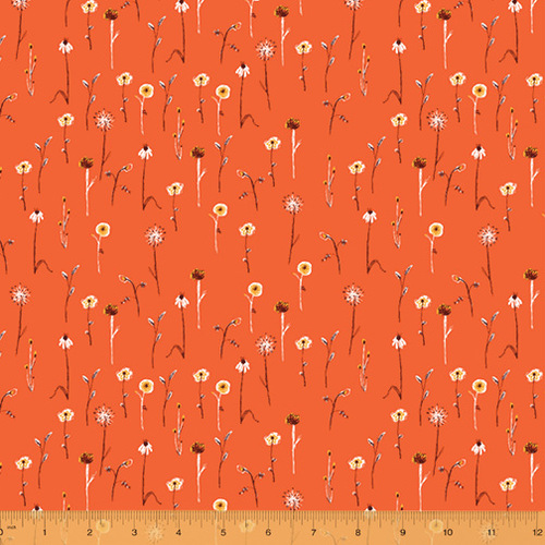 Heather Ross Far Far Away Wildflowers Orange 52757-15