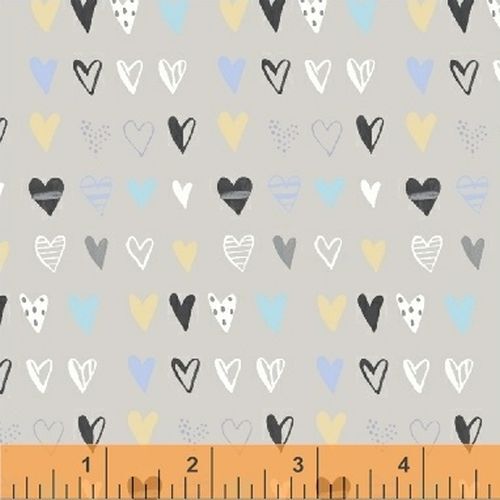 Bah Bah Baby Scattered Hearts Grey 50832-4