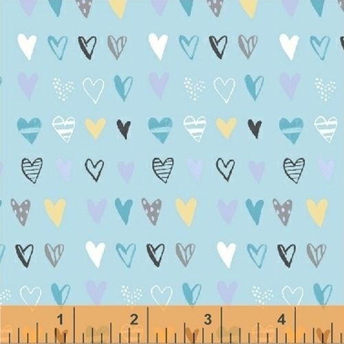 Bah Bah Baby Scattered Hearts Blue 50832-3