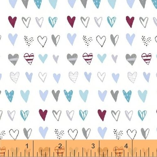 Bah Bah Baby Scattered Hearts White 50832-1