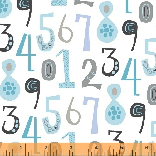 Bah Bah Baby Scattered Numbers White 50831-1