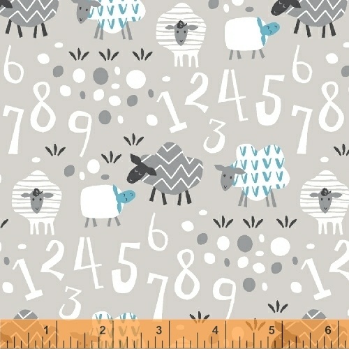 Bah Bah Baby Scattered Sheep Numbers Grey 50830-4