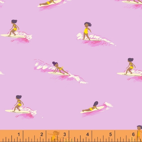 Heather Ross Malibu Tiny Surfer Girls Pink 52146-7