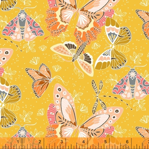 Aerial Butterfly Dragonfly Floral Yellow 52179-3
