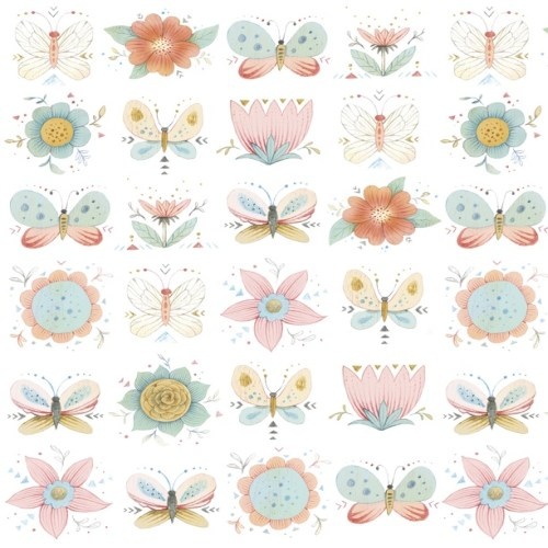 Dream Catchers Butterfly Floral White