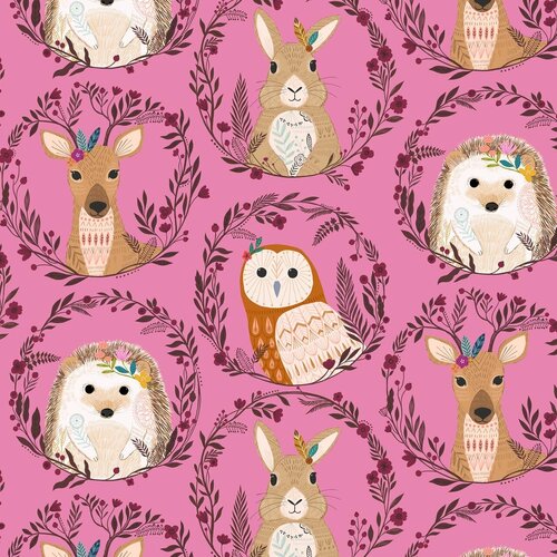 Fabric Remnant -Dashwood Wild Forest Animals 44cm