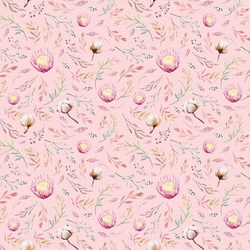 Fabric Remnant -A Mother's Love Floral Pink 48cm