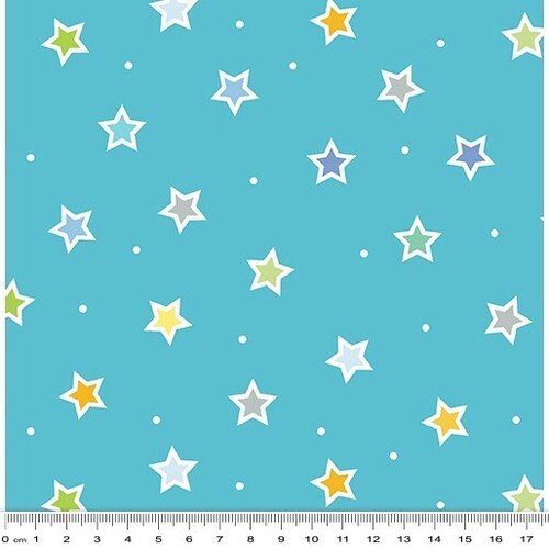 Fabric Remnant -Sweet Safari Stars Blue 60cm