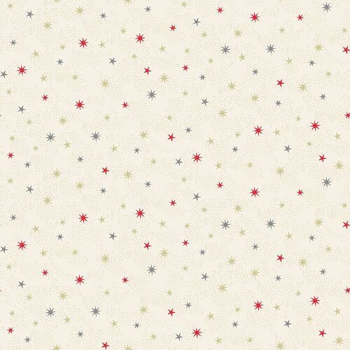 Fabric Remnant -Scandi 2021 Christmas Stars Multi 54cm