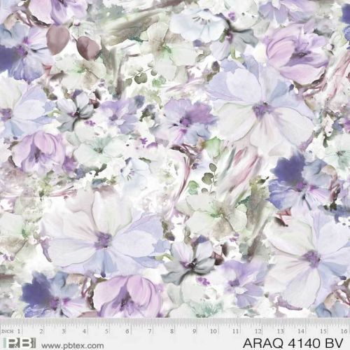 Fabric Remnant -	Arabesque Watercolour Floral 50cm