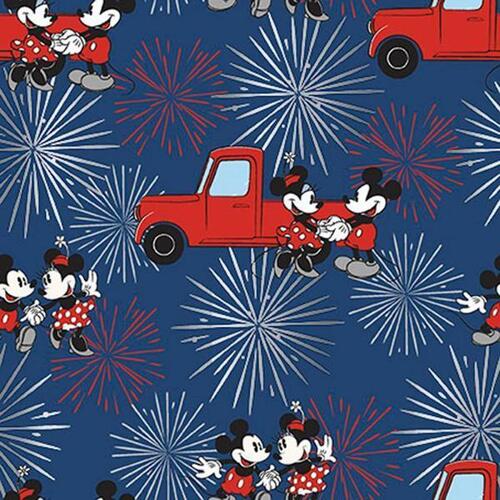 Fabric Remnant - Disney Mickey Minnie Mouse Fireworks 39cm