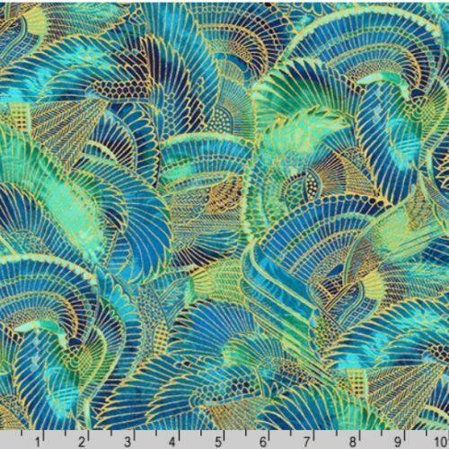 Fabric Remnant -Treasures of Alexandria Egyptian Feather 69cm
