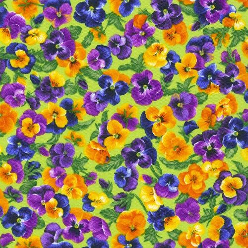 Brightly So Packed Pansies Green 211727