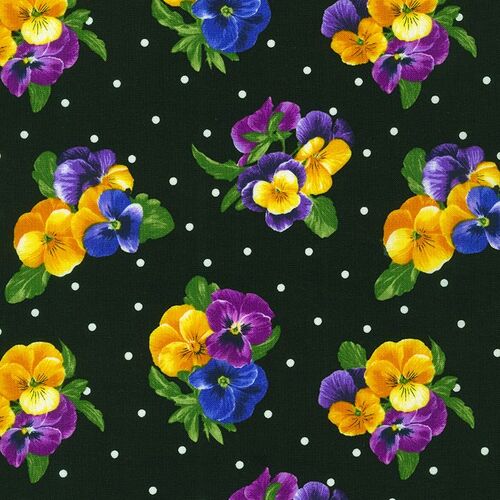 Brightly So Pansy Bouquet Spots Black 211712