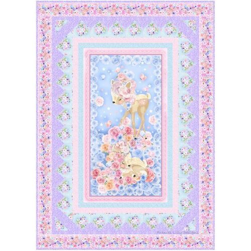 Wonderous Woodland Deer Purple Border Quilt Kit