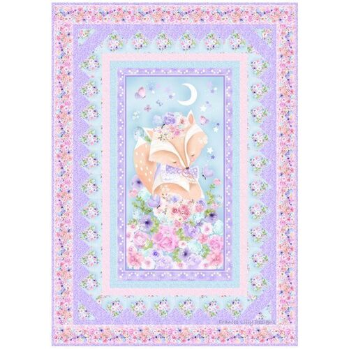 Wonderous Woodland Fox Purple Border Quilt Kit