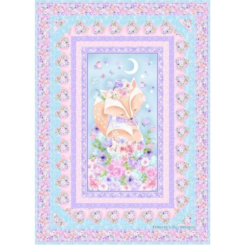 Wonderous Woodland Fox Aqua Border Quilt Kit
