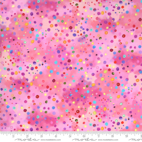 Fabric Remnant -Moda Fanciful Forest Confetti Dots 79cm