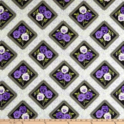 Accent on Pansies Pansy Floral Allover Purple