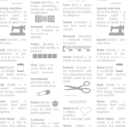 Sew Bloom Makers Dictionary Words White 9009