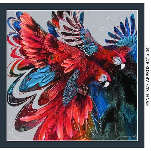Parrot Pandemonium 44" Macaws Panel 1007E